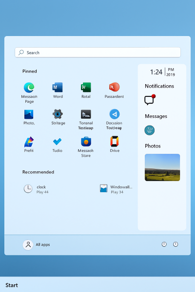 Mobile Sidebar - Start Menu